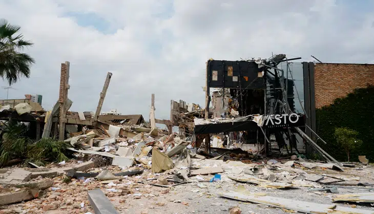 Restaurante Destruído pela explosão em Teresina capital do Piauí.