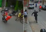Vídeo: Jovem 'dá o grau' em moto e é perseguido por policial no Ceará