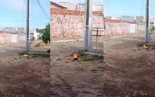 Fio de energia caído oferece risco a moradores no bairro Planalto, em Parnaíba