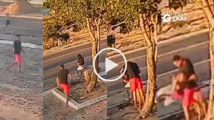 Vídeo: Mulher é atacada em plena luz de dia enquanto aguardava transporte em Parnaíba